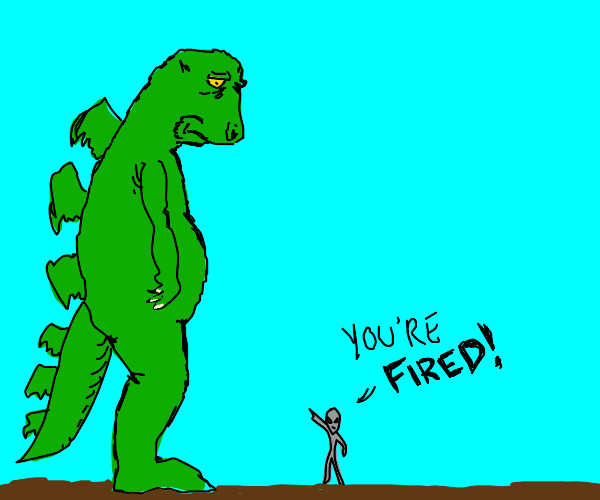 Alien firing Godzilla - Drawception