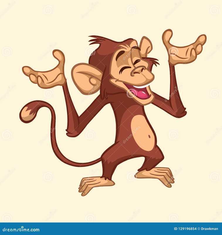 Cartoon Monkey Character. Vector Illustration of Funny Chimpanzee ...